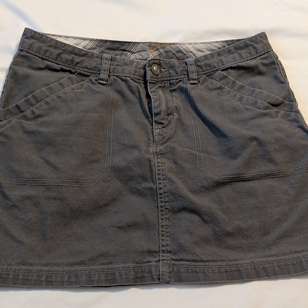 Patagonia Organic Cotton Skirt Women’s 8 Gray Utility Outdoor Casual Mini